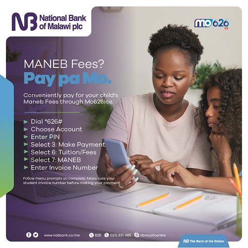 National Bank Mo626 - Payment of MANEB examinations fees procedure